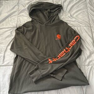 Carhartt long sleeve hooded tshirt youth xl